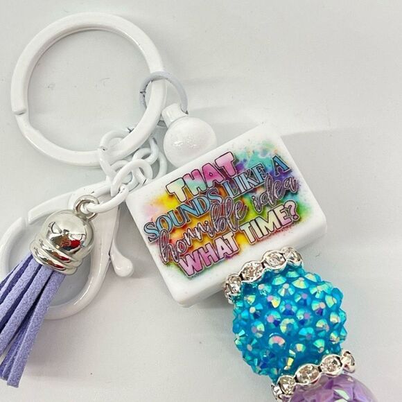 Keychain purse charm Beaded Keychain For Women, Bar Keychain, Silicone bead keyc - Picture 6 of 7